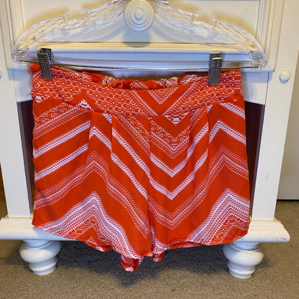Salmon Orange Printed Shorts